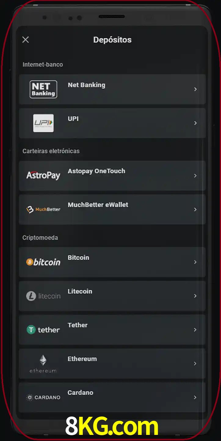 Você pode usar métodos alternativos de depósito.