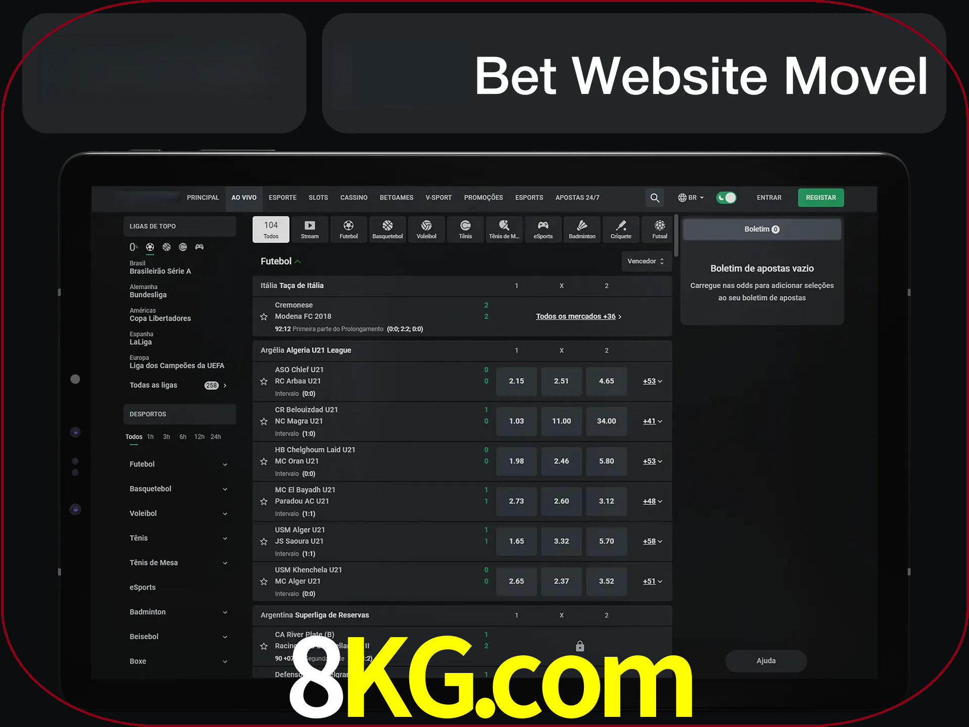Use nosso website em qualquer dispositivo.